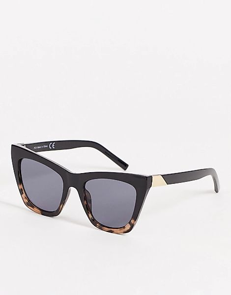 Topshop – Cat-Eye-Sonnenbrille im Oversize-Design in Schwarz-Mehrfarbig günstig online kaufen