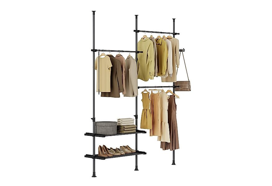 SoBuy Kleiderständer FRG34, Garderobenständer mit 3 Kleiderstangen und 3 Kö günstig online kaufen