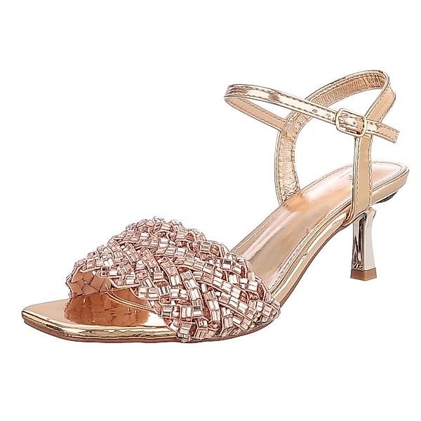 Ital-Design Elegante Damen Sandalen mit Strass-Details günstig online kaufen
