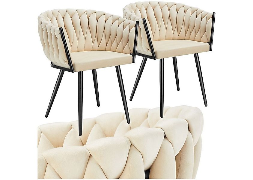 tectake Esszimmerstuhl Küchenstuhl Astano, Belastbarkeit 120 kg, Sand (Set, günstig online kaufen