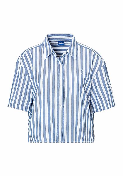 HUGO Blue Klassische Bluse "Eleisa", Oxford Qualität, Logostickerei günstig online kaufen