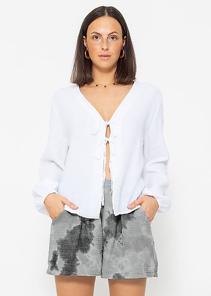 SASSYCLASSY Blusenjacke Oversized Musselin Blusenjacke mit günstig online kaufen