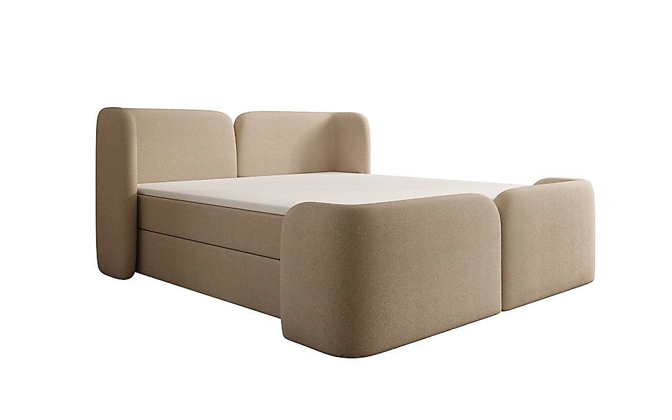 Luxusbetten24 Boxspringbett Riva in Bouclé mit Stauraum, wahlweise mit oder günstig online kaufen