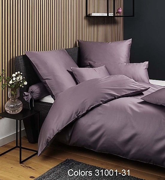 Janine Janine Mako-Satin Bettwäsche Colors 31001 holunder Größe:  200x220 c günstig online kaufen