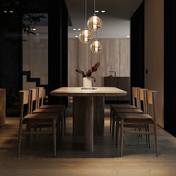 ZMH Pendelleuchte LED Höhenverstellbar Kronleuchter Glas günstig online kaufen