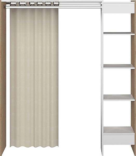TemaHome Kleiderschrank "Tom", ausziehbarer Kleiderschrank, Vorhang und vie günstig online kaufen