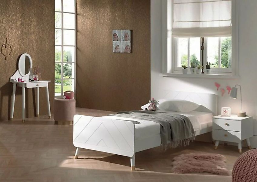 Natur24 Kinderbett Set BILY Einzelbett mit Nachtkonsole und Schminktisch MD günstig online kaufen