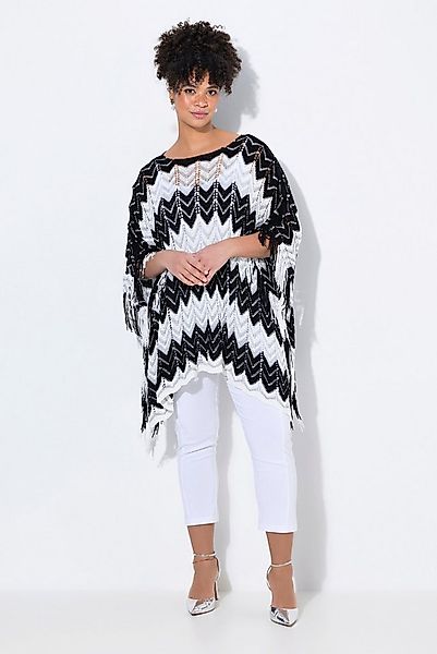 MIAMODA Pullunder Poncho oversized Zackenstrick mit Glitzer günstig online kaufen
