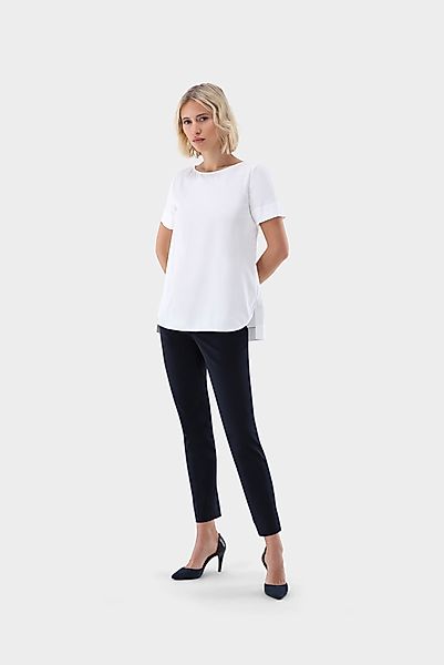 Kurzarm Bluse mit U-Ausschnitt günstig online kaufen