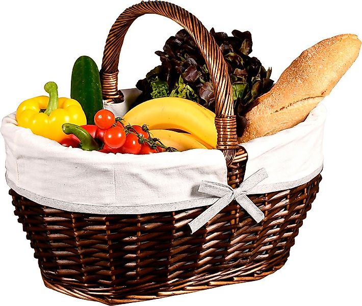 KESPER® Einkaufskorb, Weidengeflecht mit Textilfutter günstig online kaufen