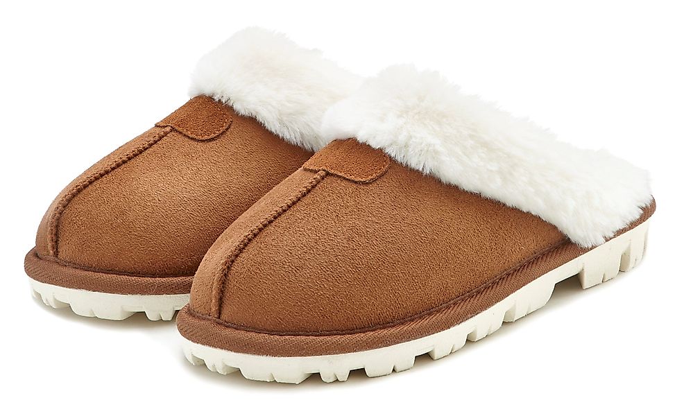 Vivance Plüsch Hausschuhe, Hausschuh, Pantoffeln, Clogs, günstig online kaufen