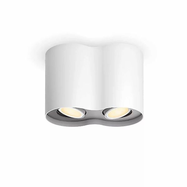 Philips Hue Bluetooth White Ambiance Deckenspot Pillar in Weiß 2x 4,2W 350l günstig online kaufen