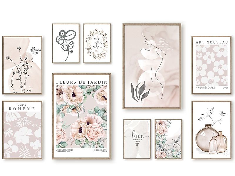 homestyle-accessoires Poster Bilder Wandbilder Bilderwand Set günstig online kaufen