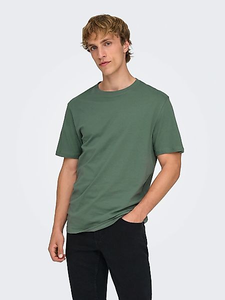 ONLY & SONS Rundhalsshirt "ONSMAX LIFE REG SS STITCH TEE" günstig online kaufen