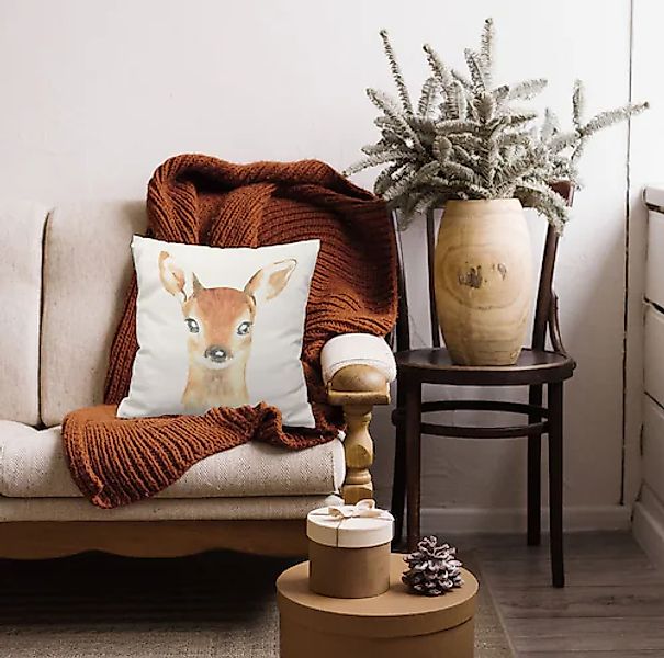 queence Dekokissen »Rehkopf« Dekokissen mit HD Premium Druck Weihnachten günstig online kaufen