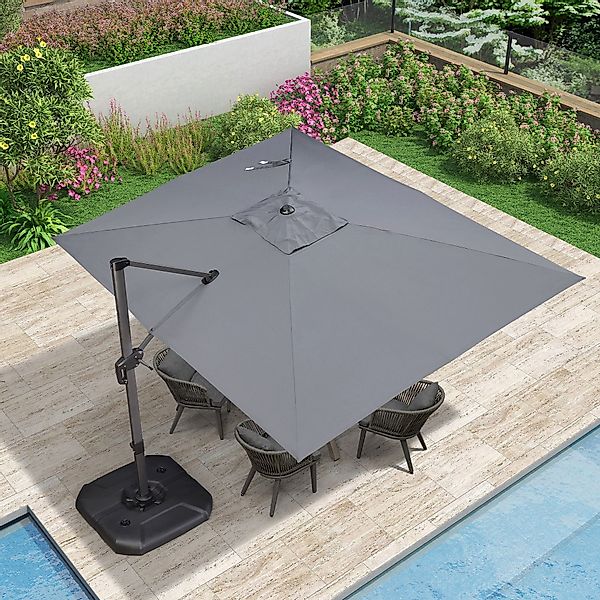 PURPLE LEAF Sonnenschirm Rechteck Alu Außenbereich günstig online kaufen