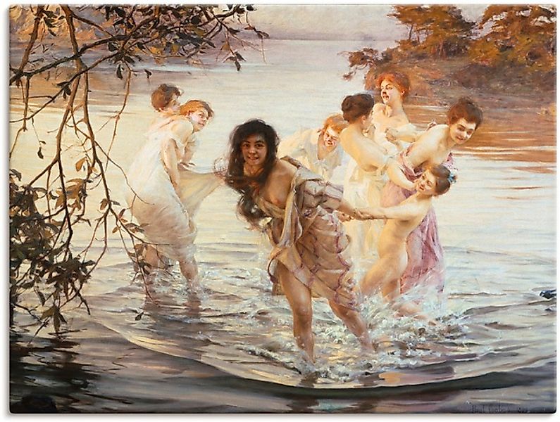 Artland Wandbild »Glückliches Spiel im Wasser. 1899« Gruppen & Familien 1 S günstig online kaufen