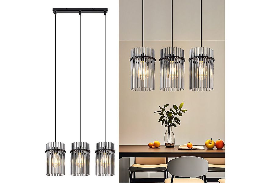 Nettlife LED Pendelleuchte Retro Gold/Schwarz - E27 Hängelampe mit 3 Flammi günstig online kaufen