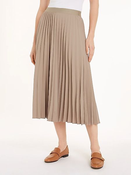 Tommy Hilfiger Plisseerock "FLUID TWILL PLEATED MIDI SKIRT", Webrock mit Ma günstig online kaufen