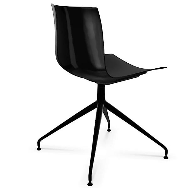 Arper CATIFA 46 0368 Stuhl mit Drehfußgestell schwarz günstig online kaufen