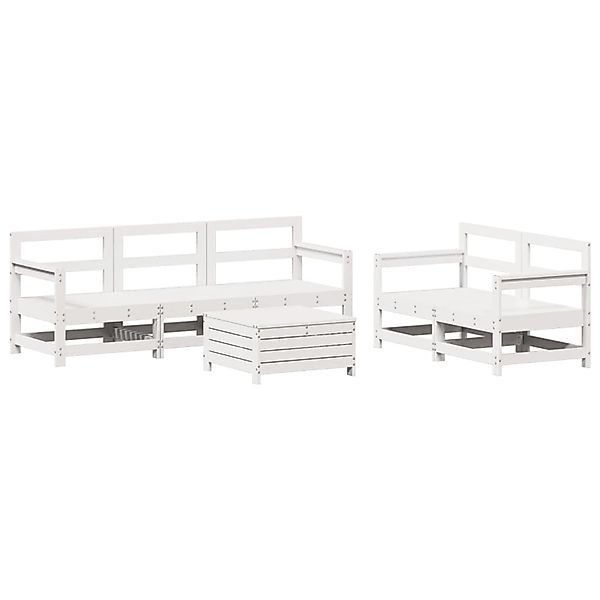 vidaXL 6-Tlg Garten-Sofagarnitur Weiß Massivholz Kiefer 3250821 günstig online kaufen
