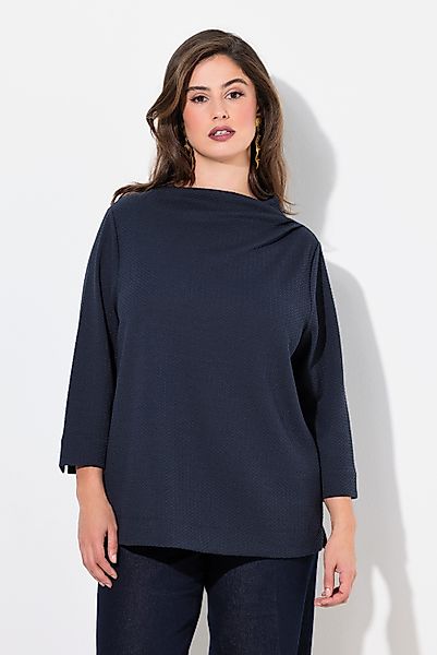 Ulla Popken Sweatshirt Sweatshirt Struktur Stehkragen günstig online kaufen