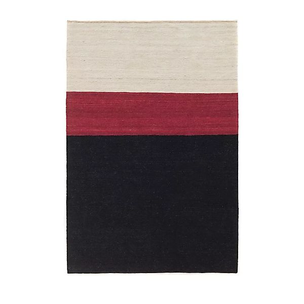 Nanimarquina - Mélange Colour 2 Kilim / Wollteppich - schwarz-weiß- rot/140 günstig online kaufen