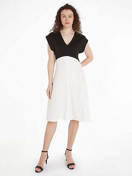 Tommy Hilfiger Jerseykleid SHINY INTERLOCK V-NK günstig online kaufen
