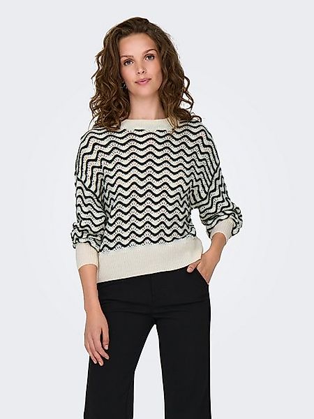 JACQUELINE de YONG Strickpullover Struktur Strickpullover Wellen Streifen M günstig online kaufen