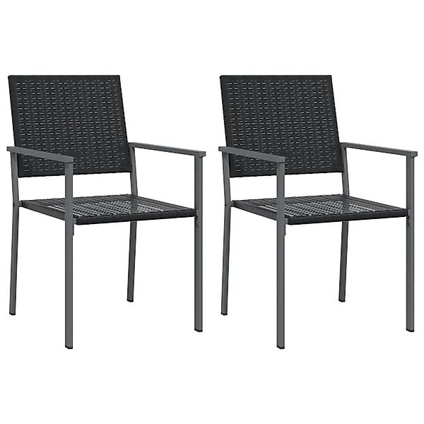 vidaXL Gartenstühle 2 Stk Schwarz 54x62,5x89 cm Poly Rattan 364098 günstig online kaufen