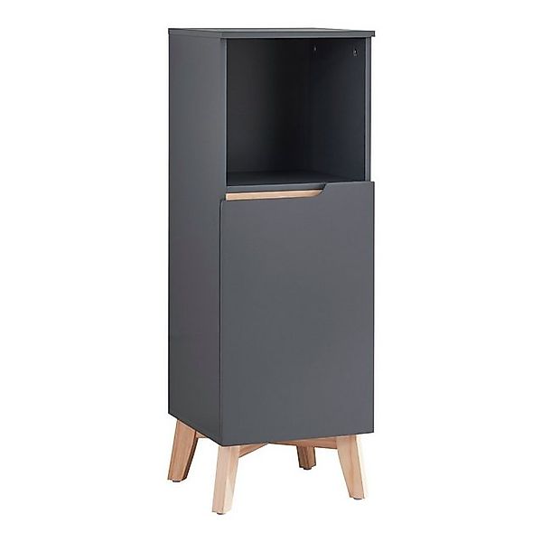 en.casa Midischrank »Overath« Badschrank 86x30x30cm Grau / Holzfarben günstig online kaufen