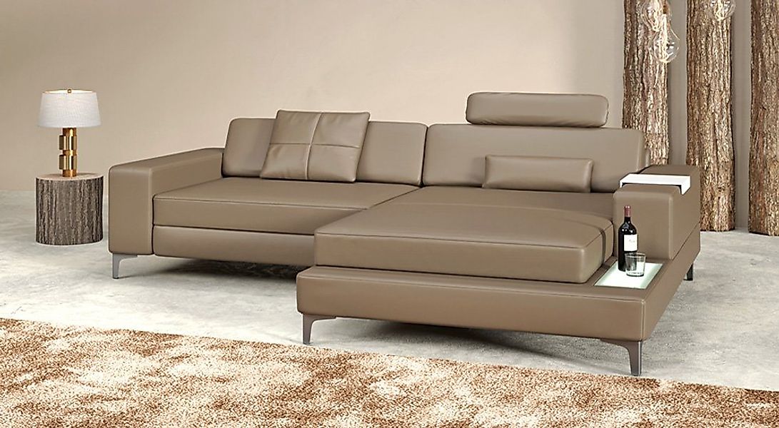 BULLHOFF Ecksofa Ledersofa Ecksofa Sofa Leder Eckcouch Design MÜNCHEN IV vo günstig online kaufen