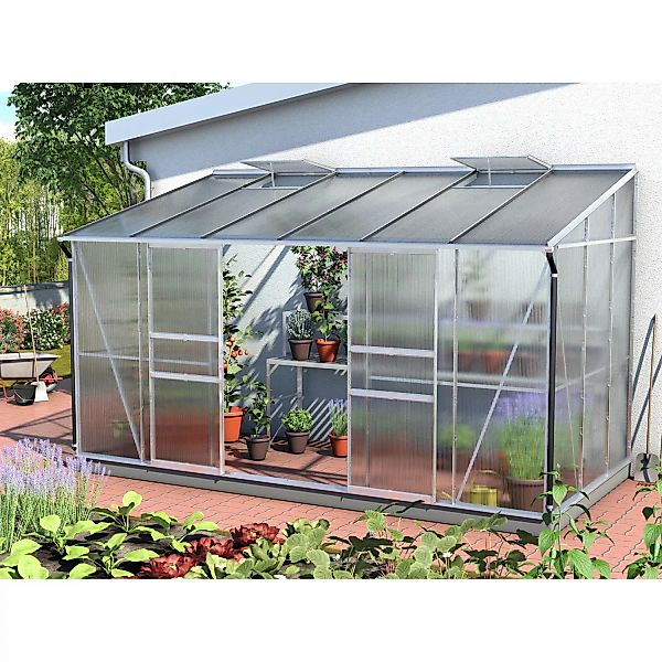 Vitavia Anlehn-Gewächshaus Ida 7800 HKP 6 mm Alu-Blank 7,8 m² günstig online kaufen