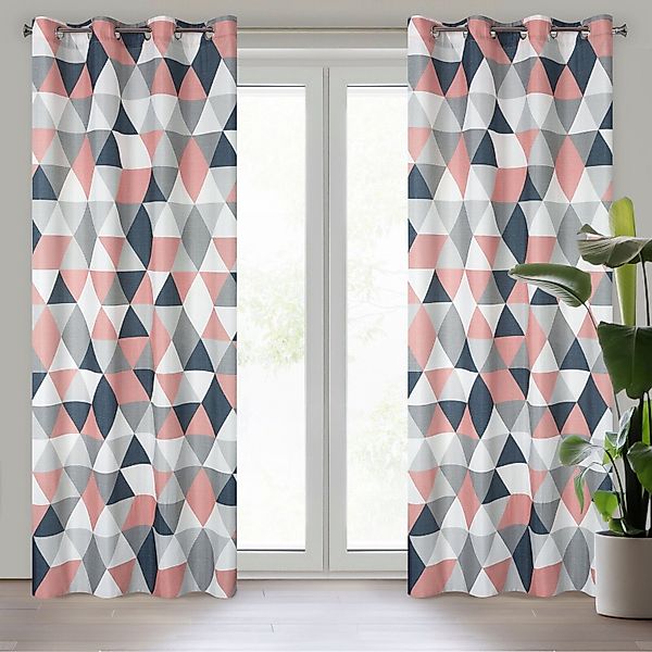 Eurofirany Vorhang Moderne Ösenschals Geometrisches Muster günstig online kaufen
