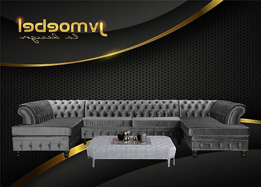 Xlmoebel Ecksofa Neues Chesterfield-Samt-Ecksofa in U-Form, Wohnlandschaft günstig online kaufen