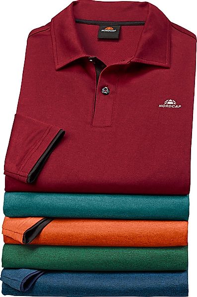Nordcap Funktionsshirt Kontrastierende Mesh-Einsätze an Knopfleiste günstig online kaufen