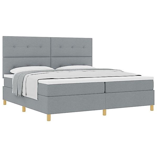 vidaXL Bett Boxspringbett mit Matratze Hellgrau 200x200 cm Stoff (1-tlg) günstig online kaufen