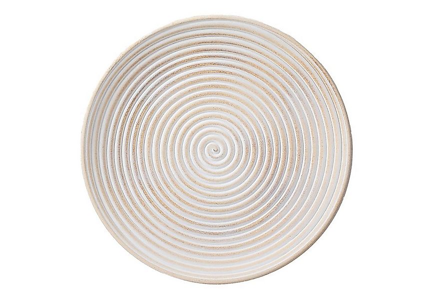 MAGIC by Inge Dekoteller, Dekoteller 35cm Holz mit Spiral Muster - Natur / günstig online kaufen