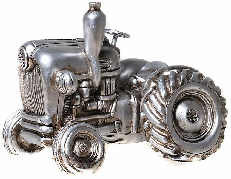 Ambiente Haus Spardose "Trecker, silberfarben" Sparschwein, Retro-Design, i günstig online kaufen