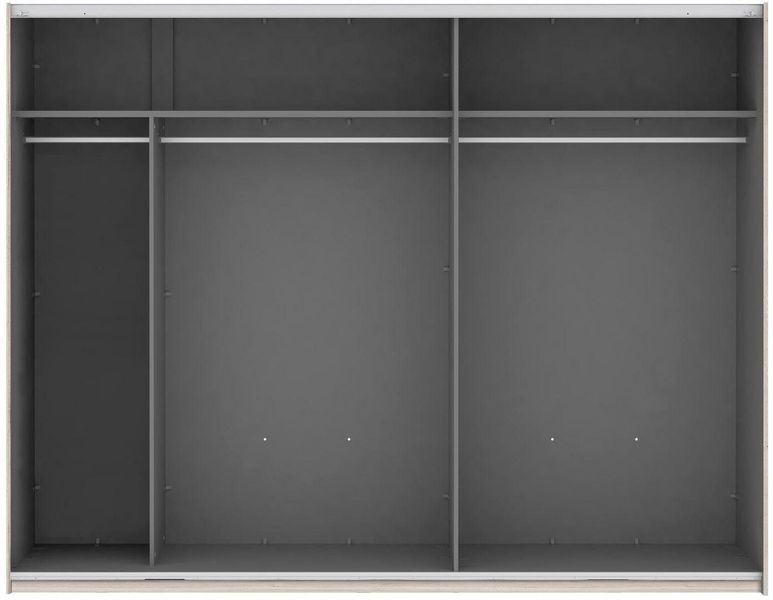 FORTE Schwebetürenschrank "Rondino" mit weißen Hochglanz-Absetzungen günstig online kaufen