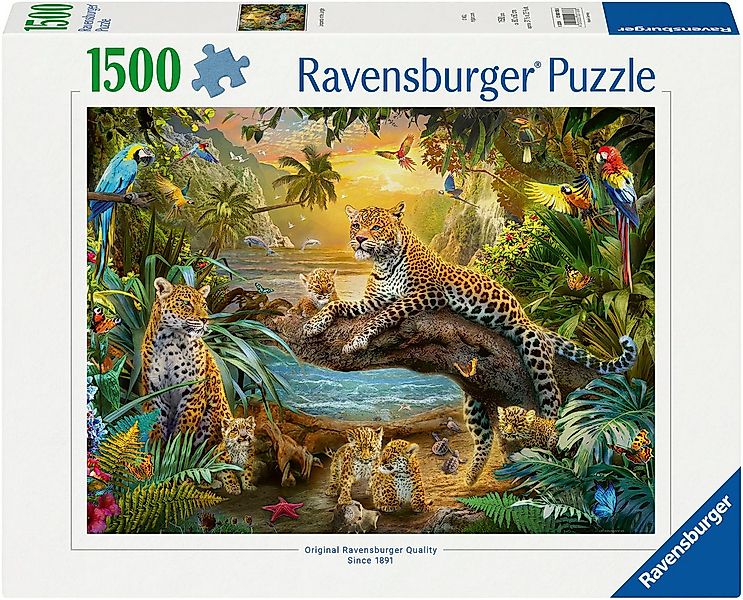 Ravensburger Puzzle Leopardenfamilie im Dschungel, 1500 Puzzleteile, Made i günstig online kaufen