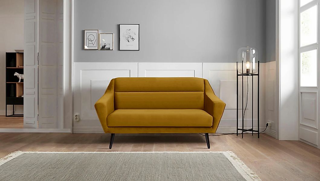 OTTO home 2-Sitzer "Bille" mit Naht im Rückenkissen und Eiche-Beinen, Desig günstig online kaufen