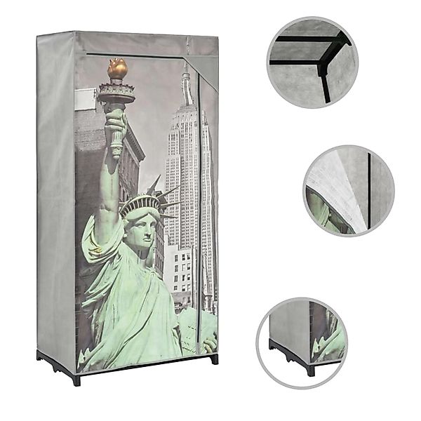 vidaXL Kleiderschrank Mehrzweckschrank 75×45×160 cm New York Stoff günstig online kaufen