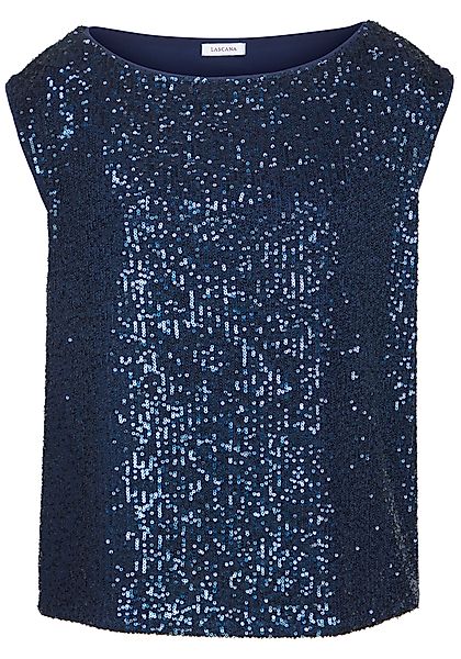 LASCANA Paillettenshirt mit breiten Trägern, Partytop, günstig online kaufen