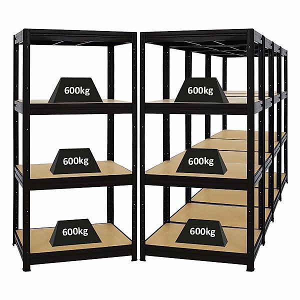PROREGAL Mega Deal 5er-Sparset Profi-Schwerlastregal DINO HxBxT 180x90x60cm günstig online kaufen