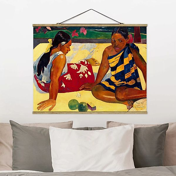 Stoffbild Kunstdruck mit Posterleisten - Querformat Paul Gauguin - Frauen v günstig online kaufen