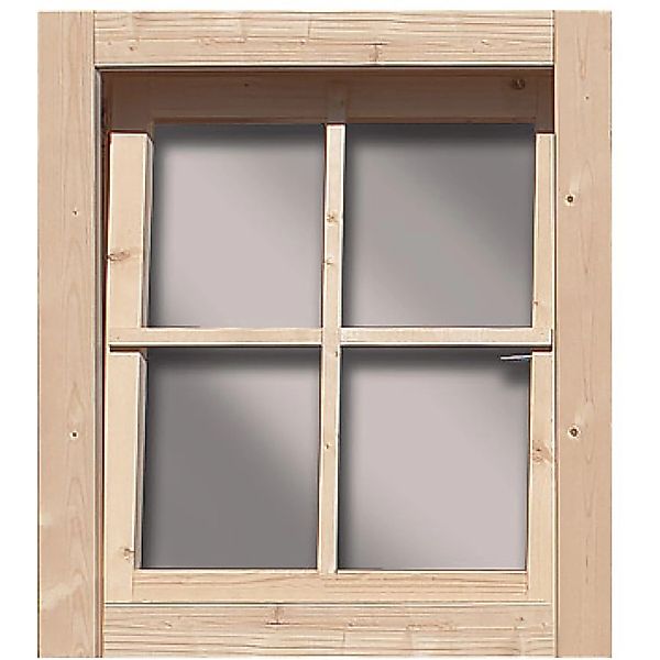 Karibu Fenster Gartenhaus Fenster Echtglas Dreh-/Kippfenster Naturbelassen, günstig online kaufen