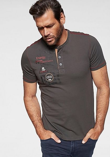Man's World Henleyshirt Kurzarm, lässige Passform, bedruckt, Rundhals, casu günstig online kaufen