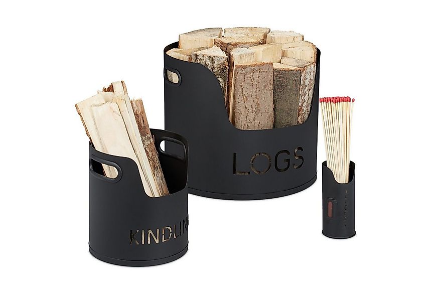 relaxdays Kaminholzkorb 3er Set günstig online kaufen