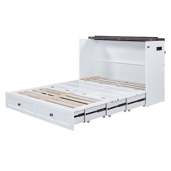 Gotagee Schrankbett Kinderbett Holzbett 140x200cm mit USB Plattformbett Wei günstig online kaufen